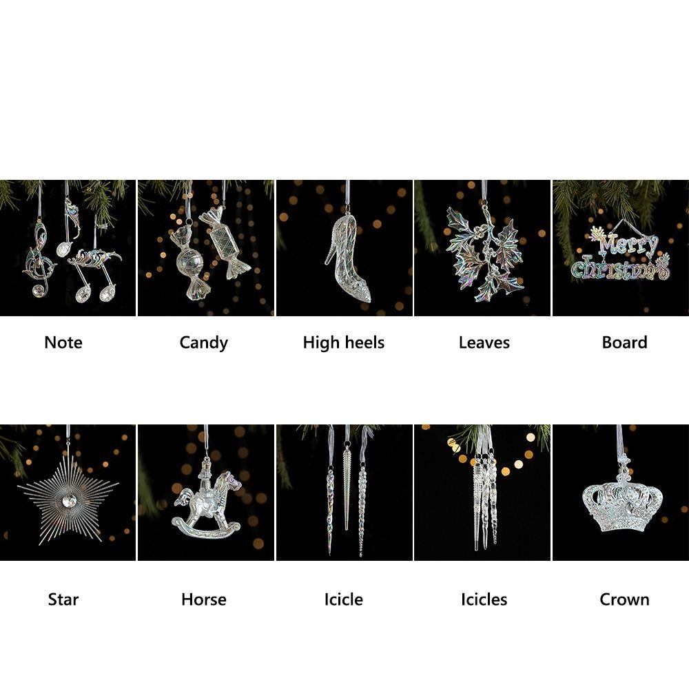 Transparent Christmas Hanging Decoration Snowflake Candy Star Crown Christmas Tree Ornament Shopwindow Party Supplies