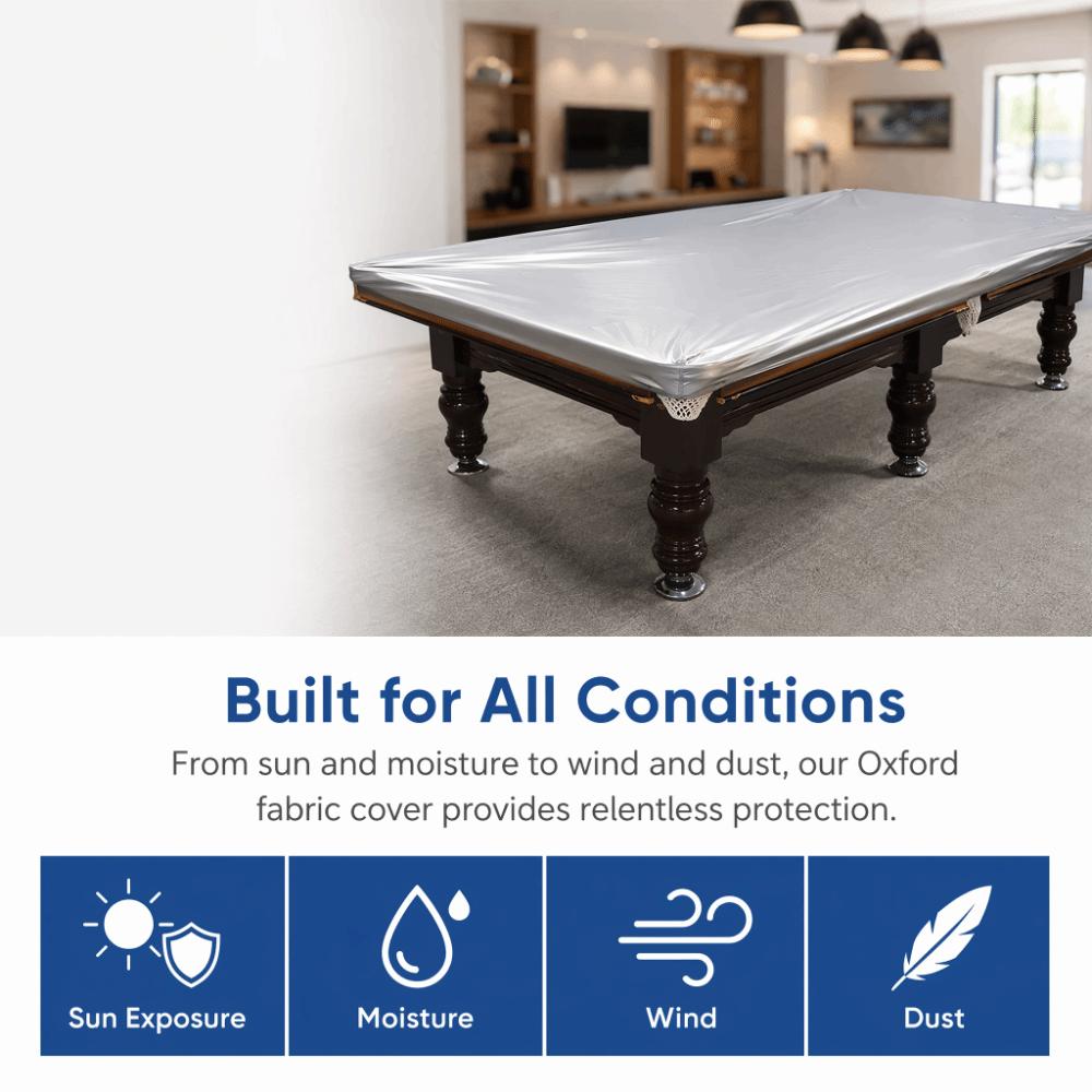 Black Pool Table Cover Oxford Cloth Protective Case Billiard Table Cover Indoor Outdoor Use