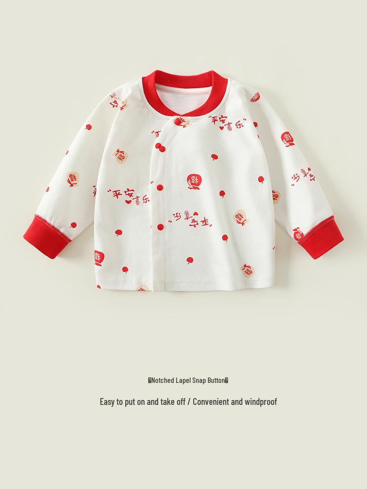 Детский хлопковый комплект нижнего белья без косточек на весну и осень: Базовый слой с высокой талией для мальчиков и девочек