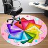 1pc Color Wheel Mandala Chair Carpet for Office, Round Polyester Mat, Indoor Decor for Office, Washable Non-slip Carpet yy251219054
