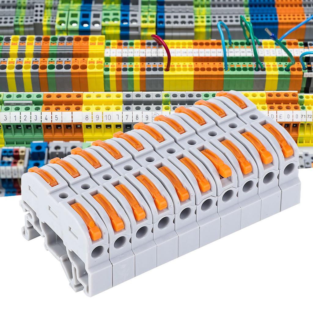10 шт. PCT211 Проходной клеммник для проводов 0,24 мм Нажимной быстрозажимной клеммный блок(Светло-серый )