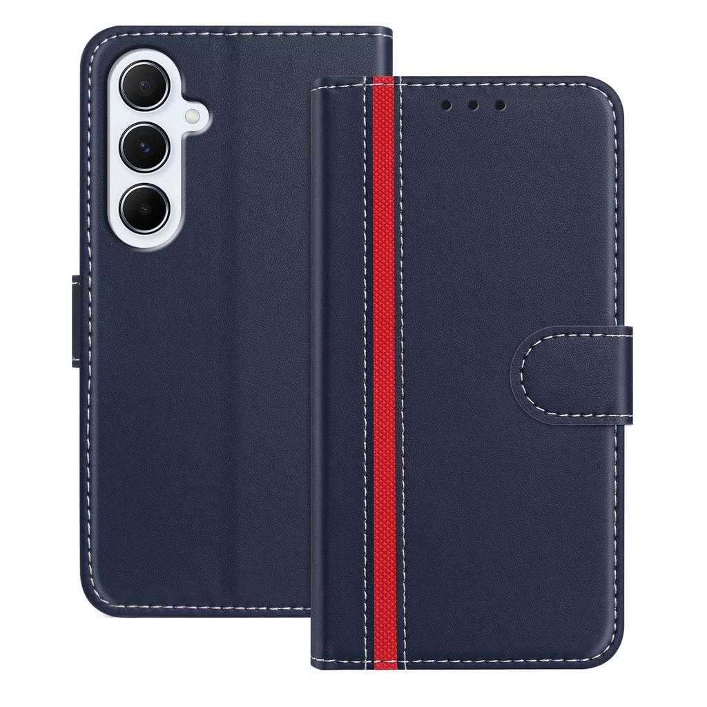 For Samsung Galaxy A56 5G Phone Cases Wallet Stand Color Splicing Leather Cover with Magnetic Clasp
