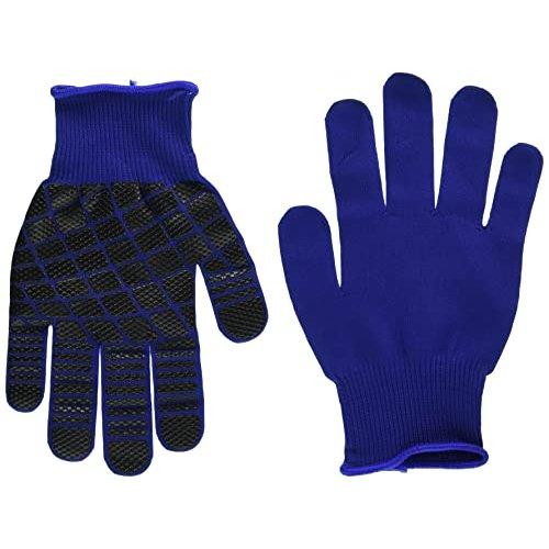 Fukutoku Sangyo Q-Fits Перчатки с захватом, размер M, черные и лавандовые, 5 пар, нескользящие рабочие перчатки, сделано в Японии
