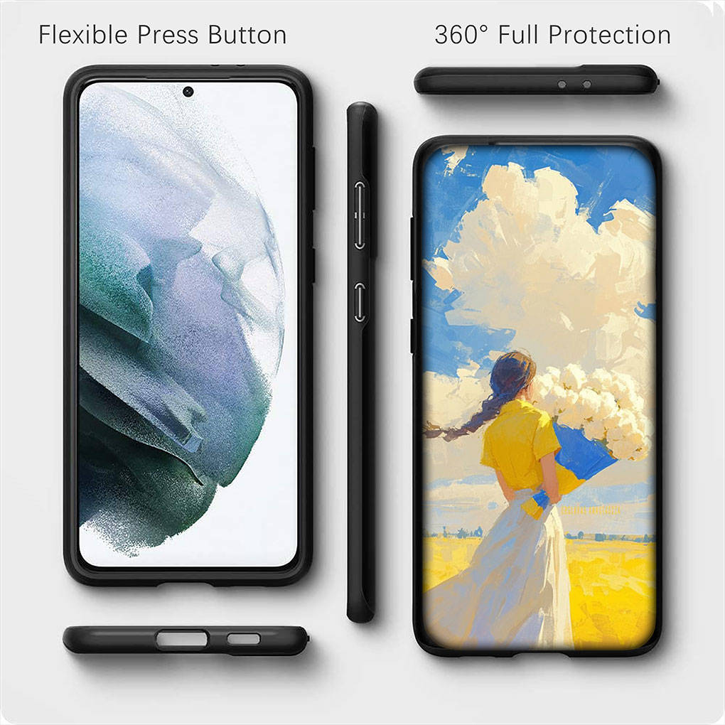 Для iPhone 15 14 Xiaomi Redmi Note 13 12 11 10 Pro Max X 8 9 XR Samsung Galaxy S24 S23 A15 13C Huawei OPPO Girl Print Ukraine Flag Map Phone Case