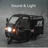 1:24 Express Delivery Tricycle Model Toy Car Metal Diecast Sound Light Pull Back Three Wheeled Motorcycle Decorative Models