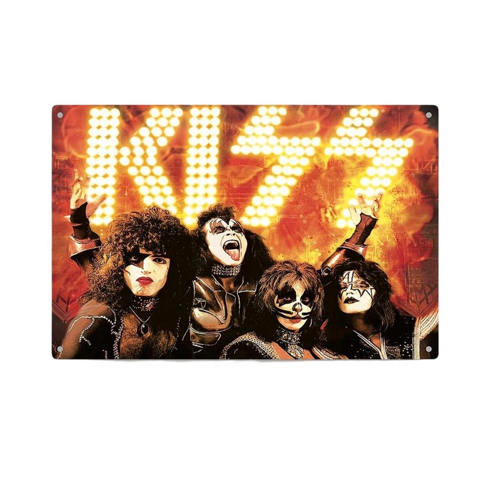 Классическая рок-группа «Kiss Revenge» Винтажный художественный металлический постер Знак Ретро-мужчина Пещера Музыкальный клуб Бар Паб Кафе Декоративные таблички