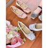 Sheepskin Version of Ballet Mary Jane Shoes Pig Nose Bow Square Round Head Elastic Word with Shallow Mouth Single Shoes