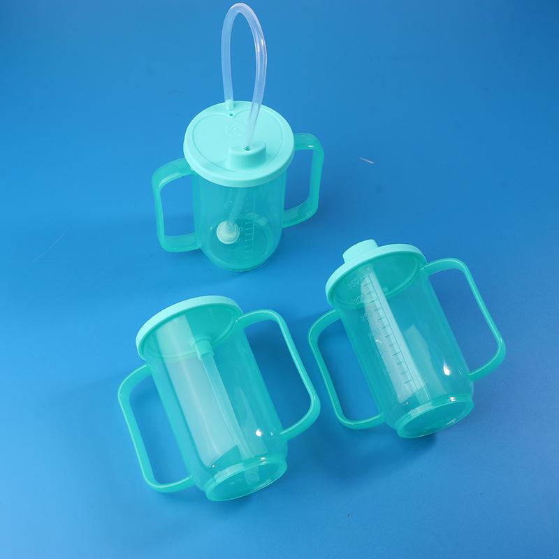 350Ml Adult Sippy Cup 2 Handles Plastic Mug Drinking Cup Disabled Elderly Spill Proof Dysphagia Cup Parkinsons Aids Living Tool
