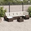 VidaXL Garden Lounge Set with Cushions 8 Pcs, Patio Sofas, Patio Furniture Set, Outdoor Furniture, Brown 3254030