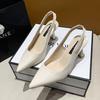 2025 New Summer Women High Heels Footwear Elegant Slingback Pointed Toe Slip On Party Lady Stiletto Heels Women Pumps