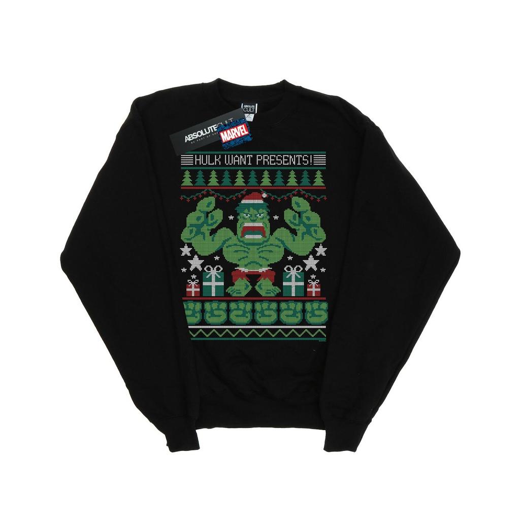 Marvel Womens/Ladies Hulk Want Presents Fair Isle Sweatshirt