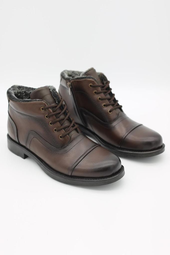 Мужские модные ботинки из натуральной кожи на толстом каблуке, морозостойкие водонепроницаемые кожаные меховые ботинки, обувь