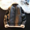Men's Trendy Suede Motorcycle Jacket - Lambswool Lined & Cotton Padded