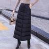 Women's Autumn and WinterPlus Size Thickened Warm Solid Colour Mid Length Zipper Skirt Comfortable Windproof Warm Skirt