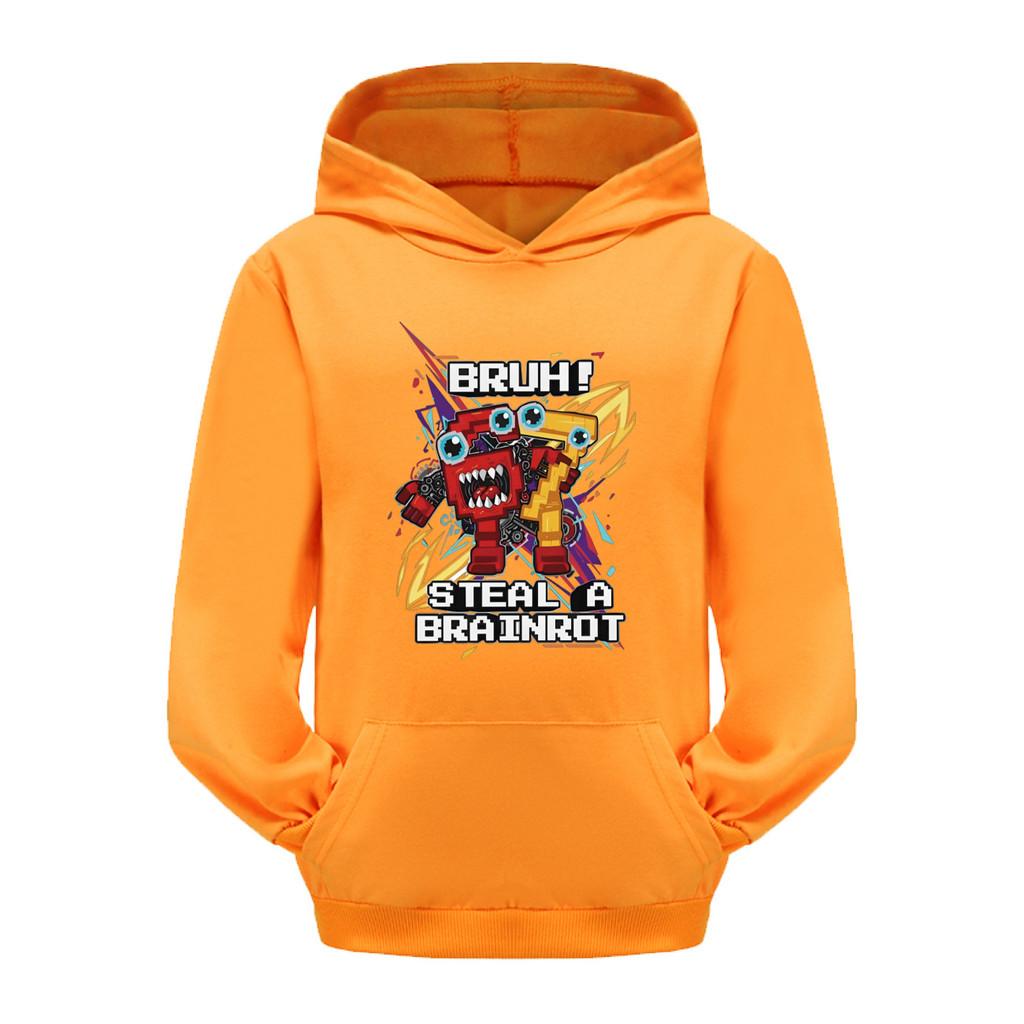 5227 Дети Мальчики Девочки Steal a Brainrot 67 Six Seven Printed Casual Long Sleeves Hoodies Top