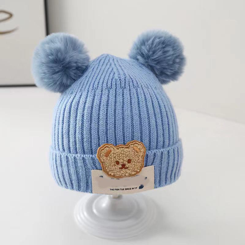 Children's Knitted Wool Hat Cartoon Cute Winter Boys and Girls Winter Baby Hat Warm Ear Protection