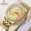 New TOP Brand Luxury Women's Watch With Box Double Calendar Golden Color Women's Quartz Watches