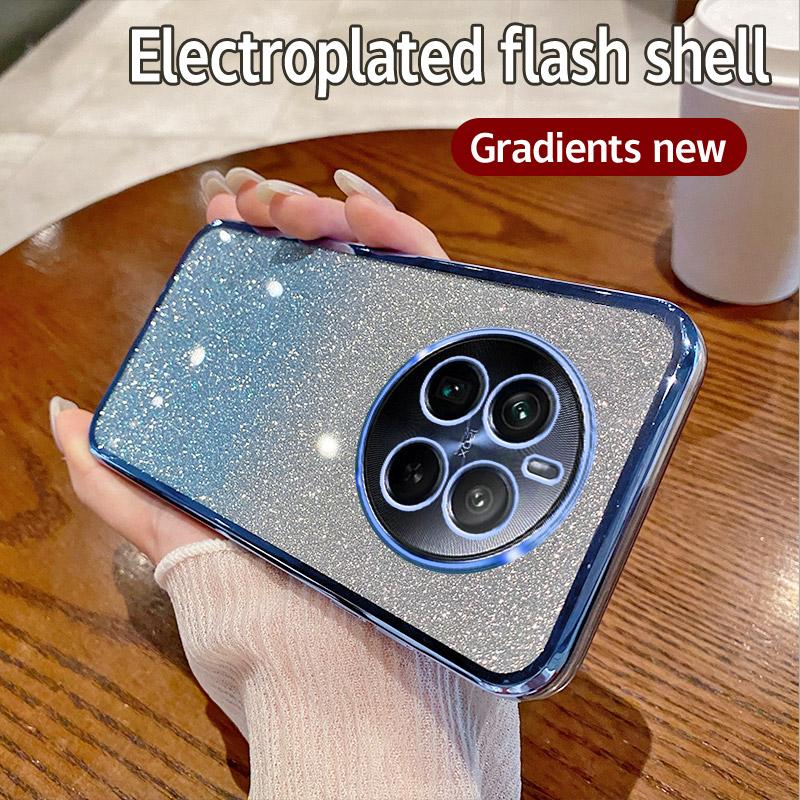 Чехол для Realme 12 Pro Чехол для телефона Realme 12Pro с блестящим покрытием, силиконовый объектив камеры, мягкая задняя крышка