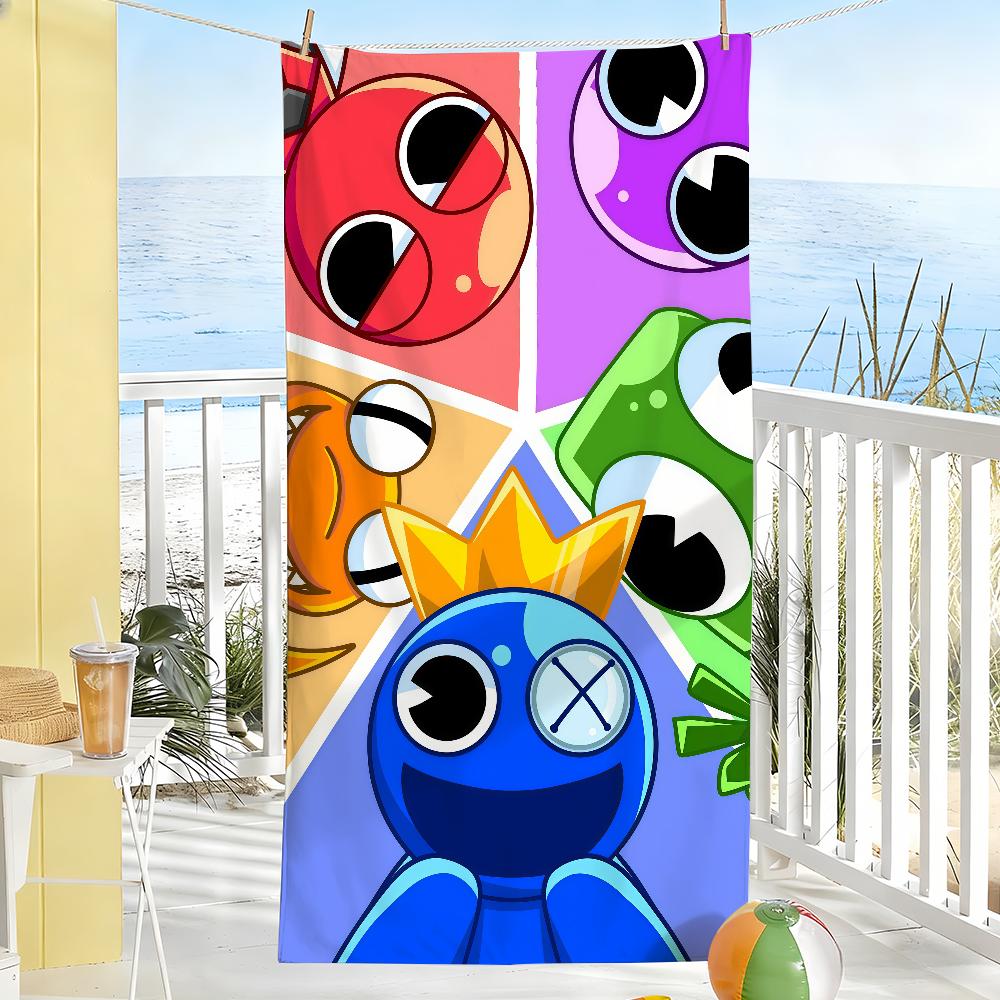 Игровой R-Rainbow Friends-S Полотенце Спортивное Быстросохнущее Туристическое Кемпинговое Снаряжение Песозащитное Мягкое Легкое Большое Пляжное Полотенце