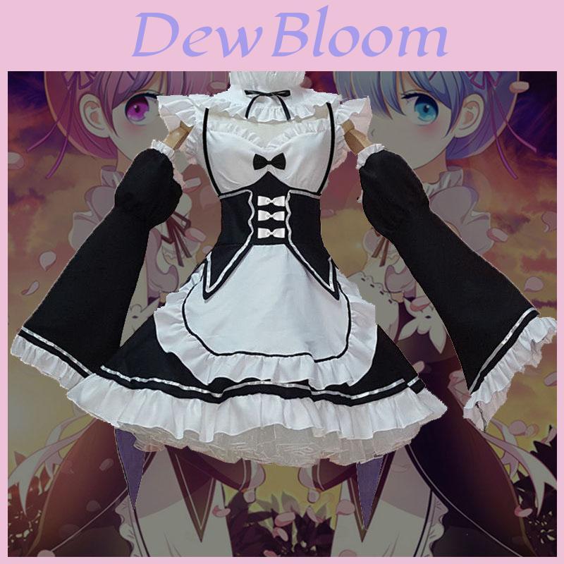 Изысканный костюм для косплея Rezero Kara Hajimeru Lsekai Seikatsu Близнецы Рэм/Рем Платье горничной с идеальными швами