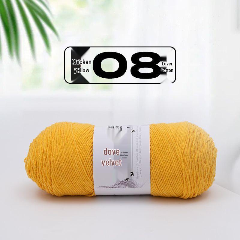 Dove Velvet 4-Strand Milk Cotton Yarn for Crochet Blankets