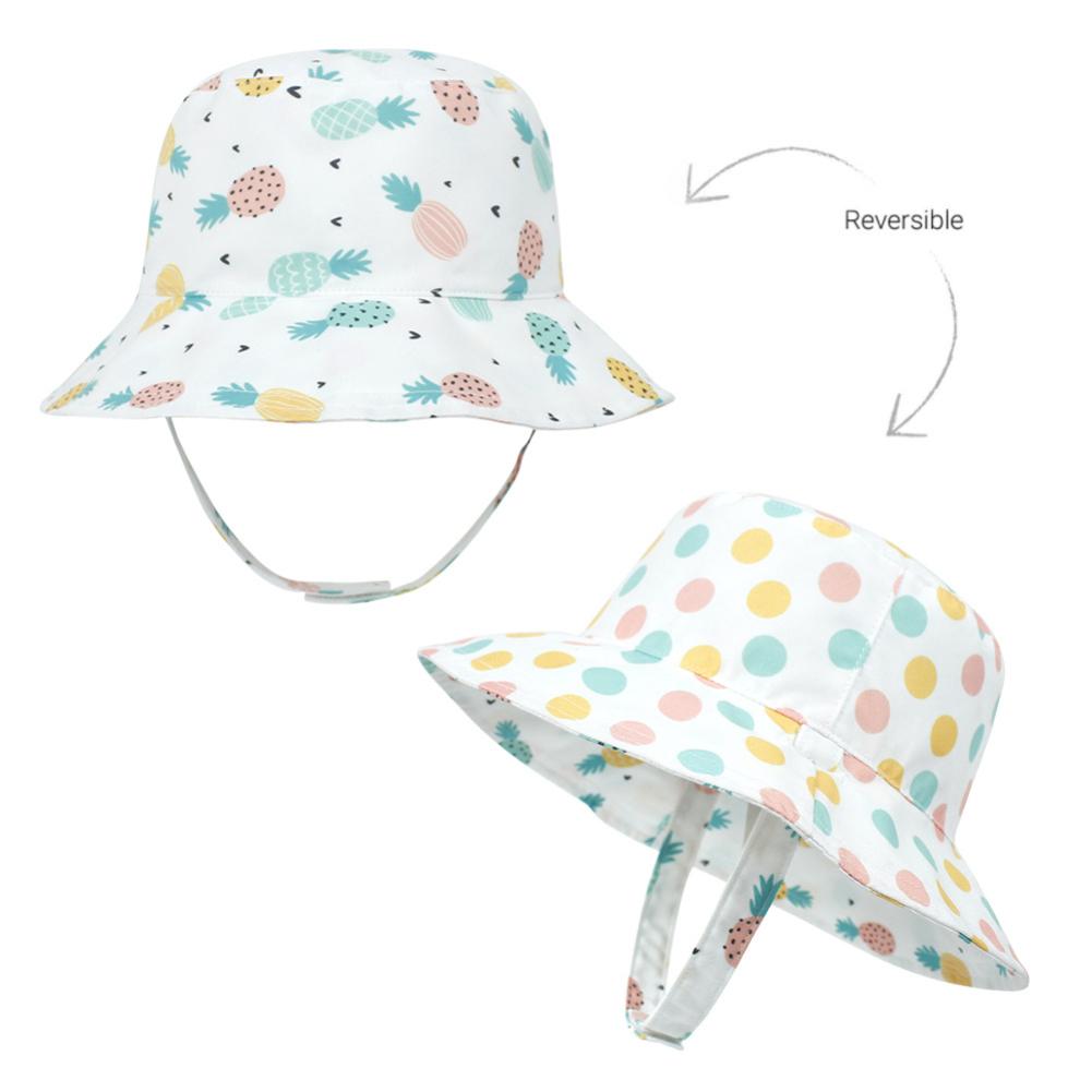 Sun Hat Cartoon Printing Sun Protection Toddler Bucket Hat Summer Reversible Fishing Cap