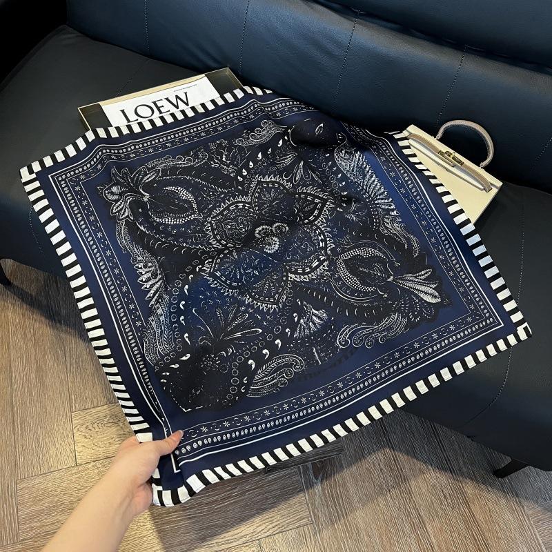 Mother's Day Silk Scarf Muse Festival Gift Simulation Silk Silk Scarf Premium Spring and Summer Square Scarf 71 Silk Decorative Small Scarf