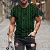 Summer Men Simple Daily Casual Loose T-Shirt Fashion 3d Printed Personality Street Large Size O Collar Short-Sleeved Clothing