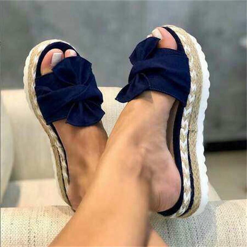 2025 Women Cute Bowknot Sandals Casual Slip On Sandals Ladies Daily Platform Sandals Party