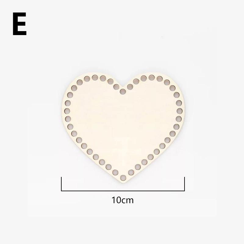 1PC DIY Blank Basket Base Crochet Wooden Unfinished Round Cross Stitch Crafts Basket Bottom Carved