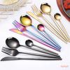 Tableware Sets Stainless Steel Cutlery Spoon Fork Knife Set Gold Cutlery Rainbow Dinnerware Set 5 Pieces With Tea Fork