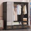 Dustproof Wardrobe With Drawer Household Foldable Multi-layer Wardrob DIY Assembly Storage Wardrobe Bedroom Open Storage Cabinet