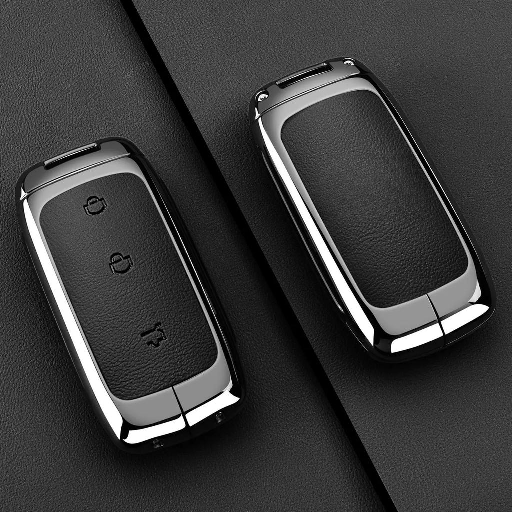Чехол-брелок из цинкового сплава и кожи для автомобильного ключа Geely EX5 Galaxy Starship 7 EM-i L7 E8 E5, корпус брелока, аксессуары