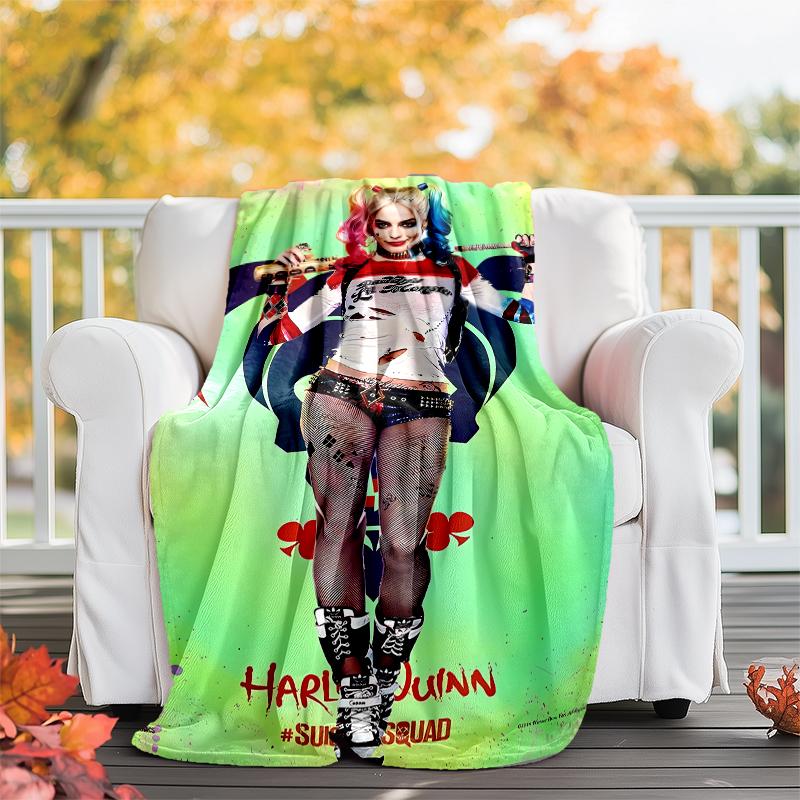 Harley Quinn Theme Printed Blanket - Perfect for Couch, Bed, Travel & Outdoor Use | Machine Washable, Cozy & Durable.