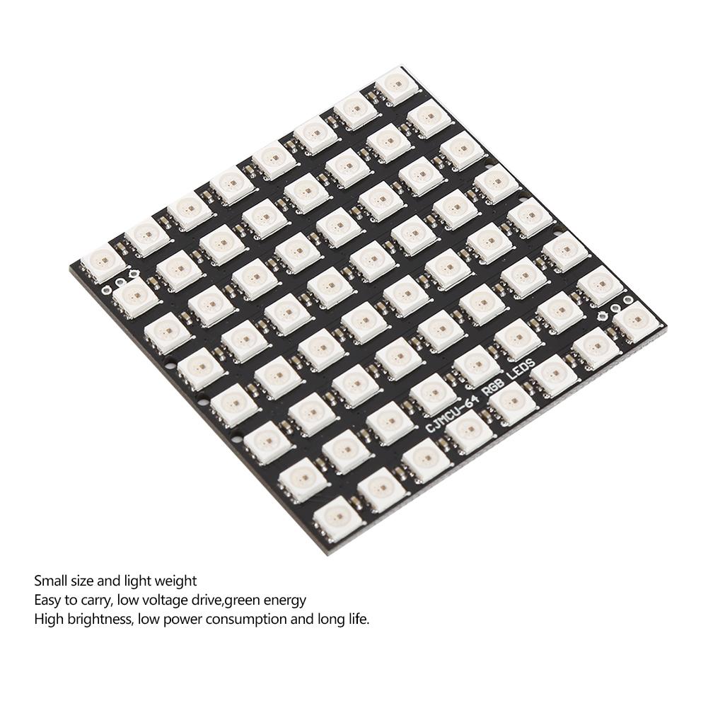 64Digit LED Development Board with Built In Full Color Driver WS2812 5050 RGB LED 5VDC
