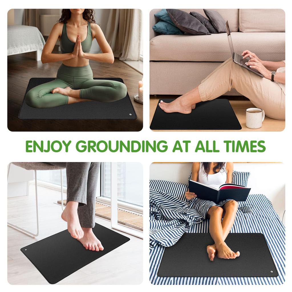 Grounding Mat with 15ft Cord, 10"x26.7" - Earth Therapy Pad for Sleep, Pain & Energy