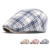 Женская кепка весна-лето, тонкая дышащая, клетчатая кепка, мужская кепка британского газетчика в стиле ретро