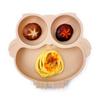 Free Cute Owl Children Dishes Suction Plates Silicone Baby Dining Plate for Toddlers Baby Training Feeding Sucker Bowl