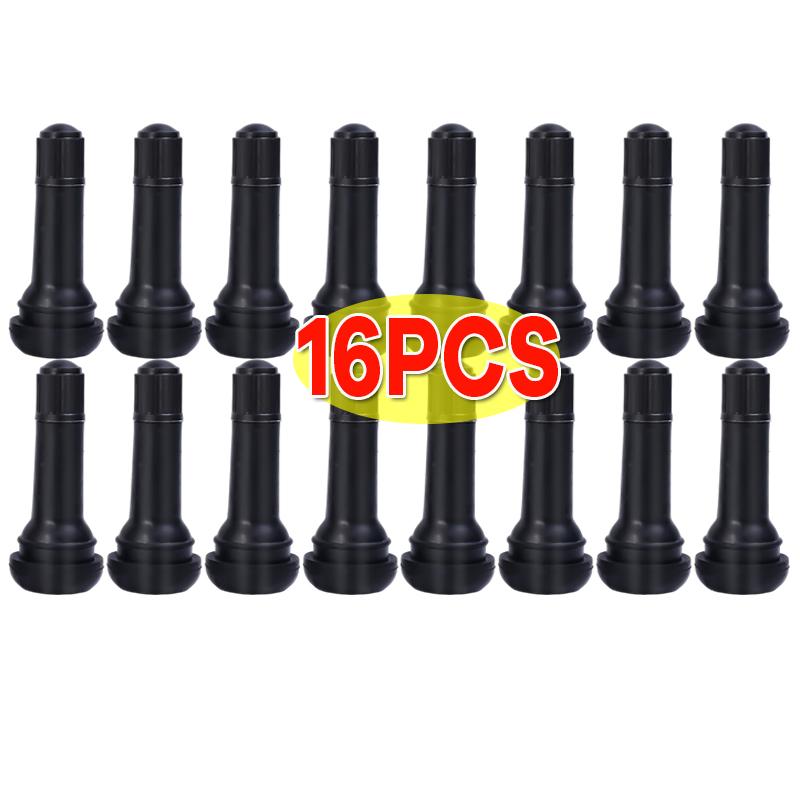 TR414 Tubeless Car Wheel Tire Valve Stems with Dust Caps Black Rubber Caps Tyre Rubber Valves with 20/4 Sets Stems Accessories