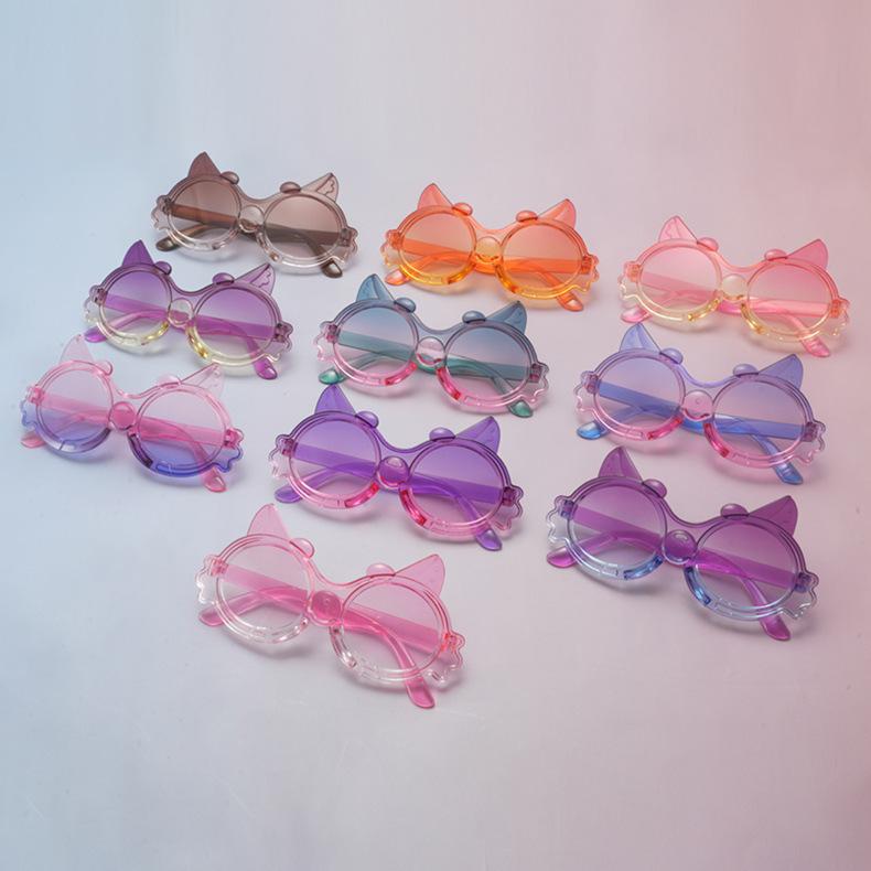 New children's sunglasses cute cartoon sunglasses cat shape sun protection UV protection baby glasses