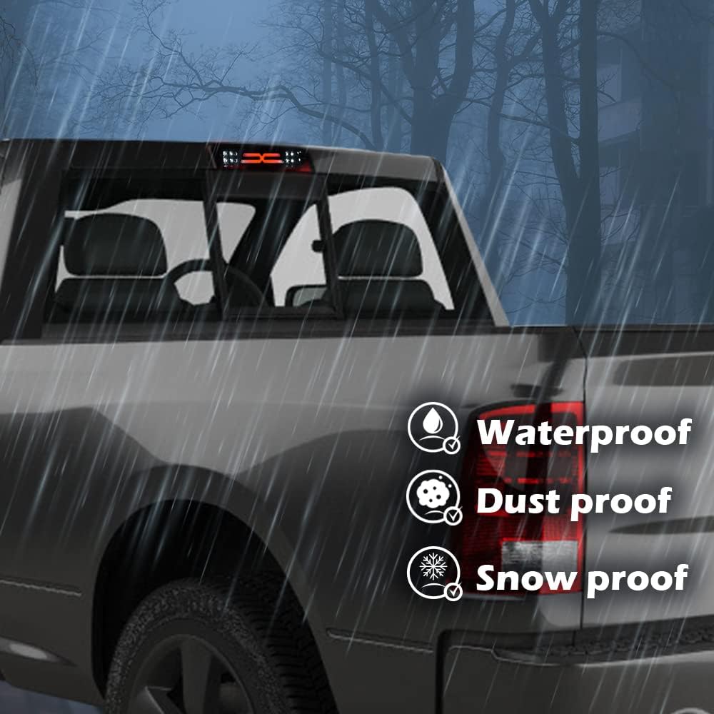 PIT66 LED Bar 3Rd Brake Light, Compatible With 2009-2017 Dodge Ram 1500 2500 3500 X Type High Mount Stop Light Rear Tail Cargo Lamps Smoked Lens