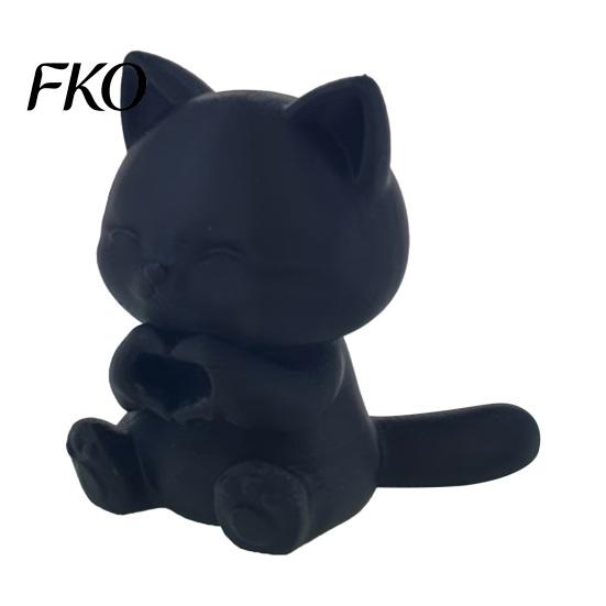 3D Print Lovely Cat Display Figurine Printed Figurine, Artistic Desktop Decoration, Heart Hand Gesture Cartoon Smiling Shelf Decor Decor, Tabletop