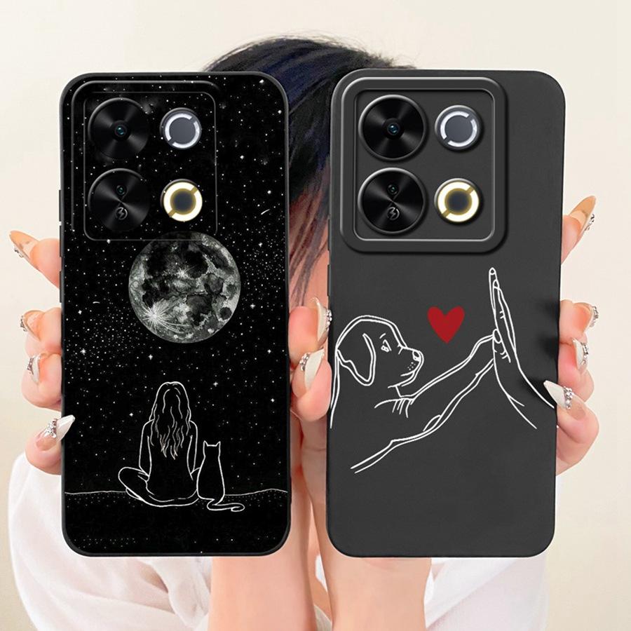 For Itel P65 4G Phone Case Cute Rabbit Painted Liquid Soft Silicone Bumber Shell For Itel P 65 4G Capa P671L Back Cover