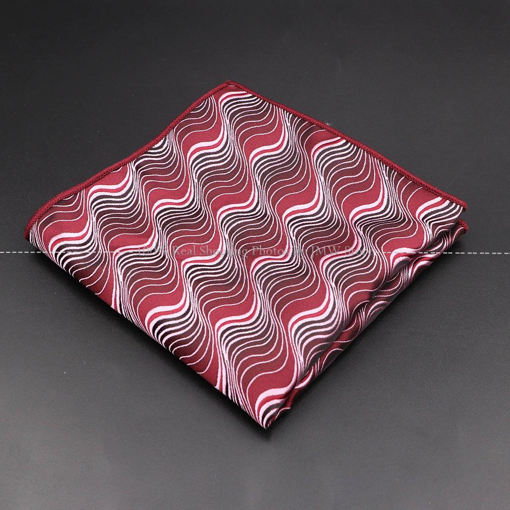 High Quality Men Handkerchief Red Blue Rose Floral Constellation Designed Wave Lines 26cm Width Tuxedo Suit Shirt Pocket Square