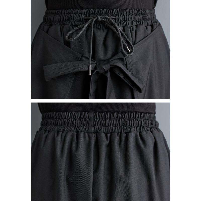 DIMANAF Весна Плюс Размер Женские Широкие Брюки Высокая Талия Базовые Брюки Эластичные Свободные Повседневные Брюки Черные Брюки