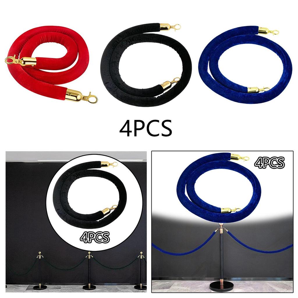 4 шт. бархатный канат для стойки универсальный легкий аксессуар износостойкий стильный барьер безопасности для контроля толпы для VIP-зон