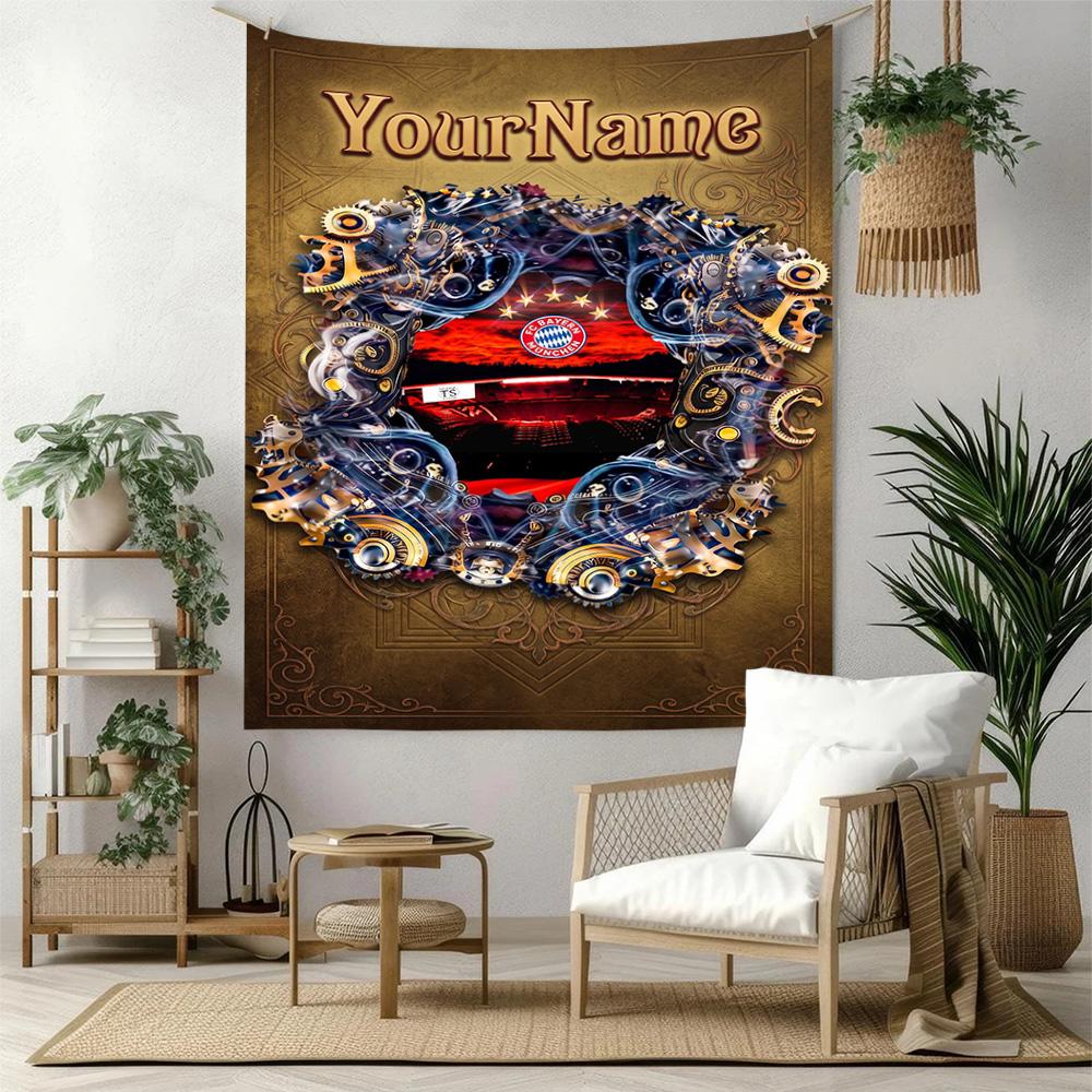Bayern Munich Custom Your Name Wall Decor Tapestry Art For Pet Memorial Birthdaywedding Party Backdrop Family Gift