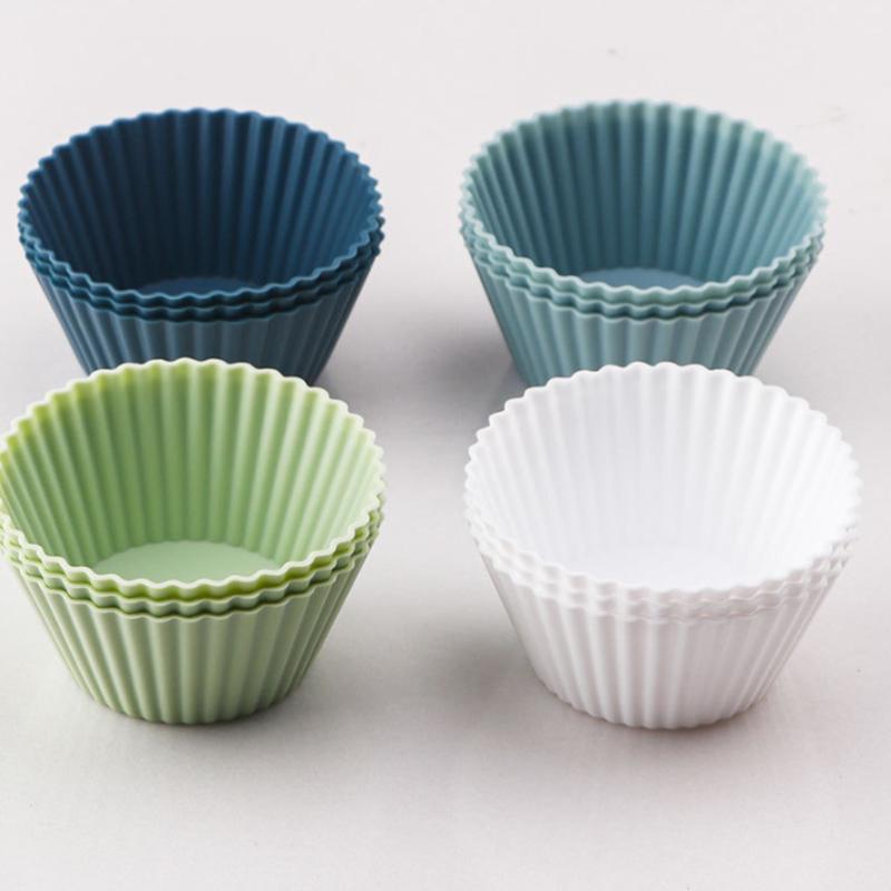 12/24 шт. Силиконовая форма для торта круглой формы, формочки для маффинов, кексов, для выпечки, для пудинга, желе, чашки для десерта, кондитерские изделия, кухонная утварь для дома, без БФА