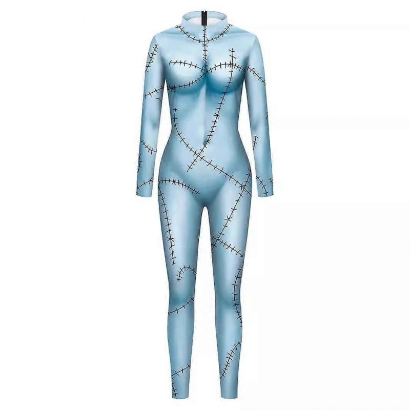 Sally Halloween Costume for Adults & Kids, Body Suit Dress Jumpsuit Outfit