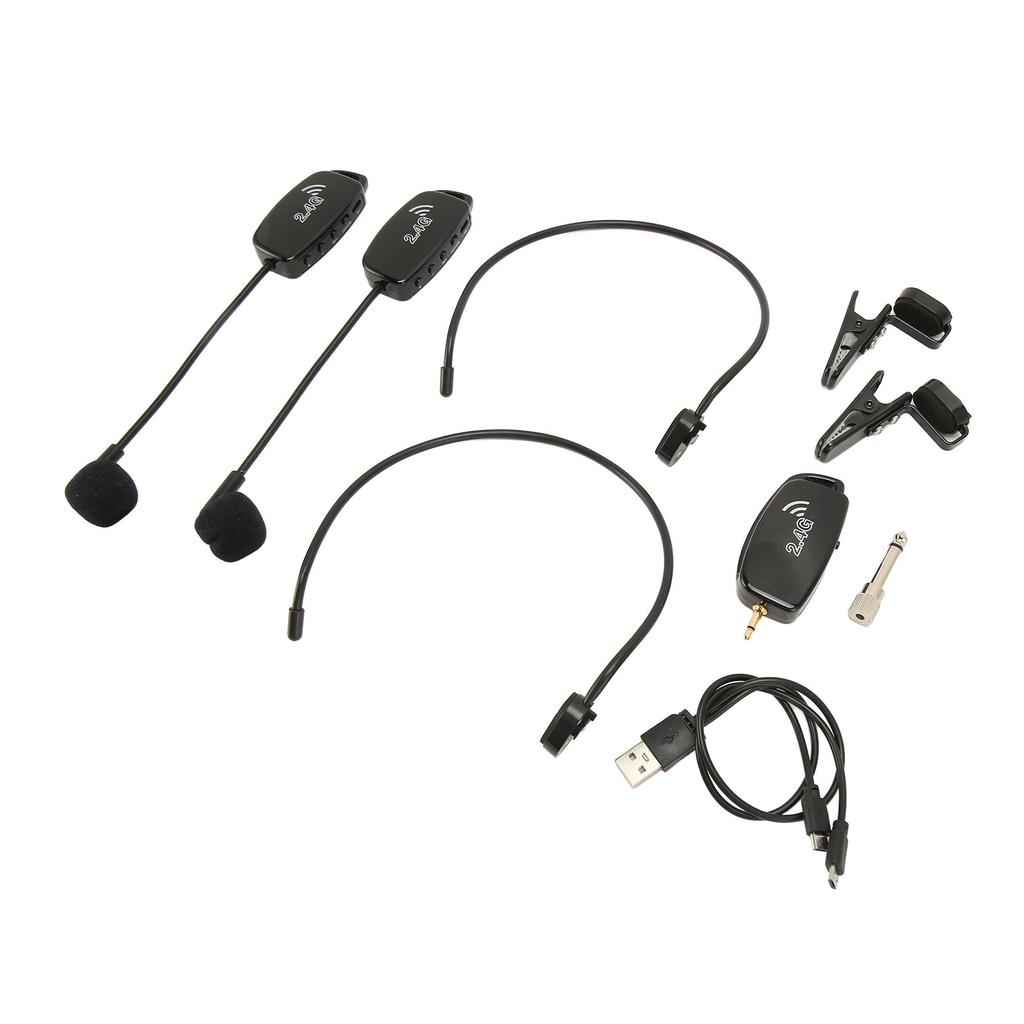Беспроводная микрофонная система для саксофона Профессиональная Plug and Play 1 передатчик 2 2.4G Клипса для инструмента